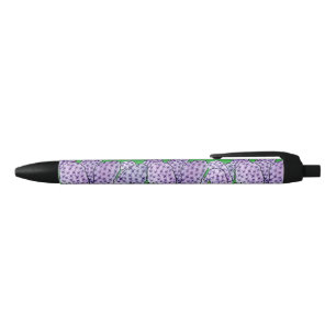 Purple Hyacinths a in Planter Black Ink Pen