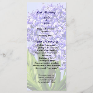 Purple Hyacinths Wedding Program