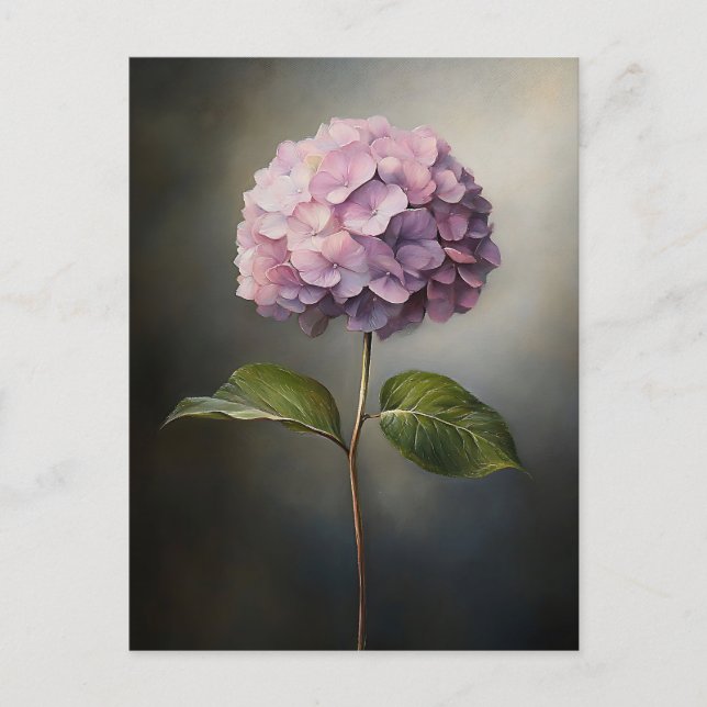 Purple Hydrangea Botanical Painting Postcard (Front)