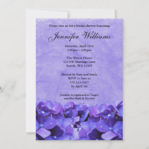 Purple Hydrangea Bridal Shower Invitation