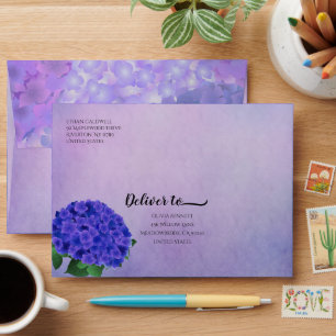 Purple Hydrangea Colourful Envelope