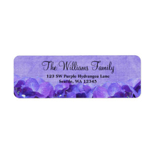 Purple Hydrangea Custom Address Label Return Address Label