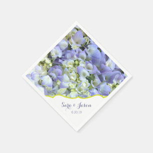 Purple Hydrangea Customisable Wedding Napkin