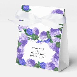 Purple Hydrangea Floral Greenery Modern Wedding Favour Box