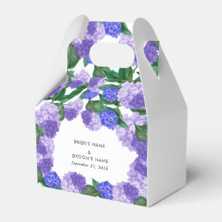 Purple Hydrangea Floral Greenery Modern Wedding Favour Box