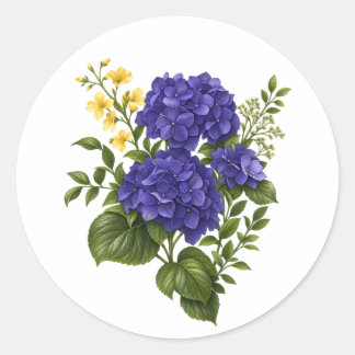 Purple Hydrangea Floral Sticker