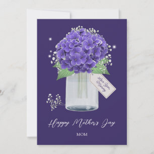 Purple Hydrangea Flower Happy Mother's Day Card