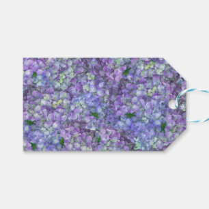 Purple hydrangea flowers gift tags