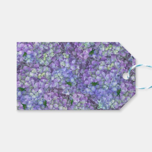 Purple hydrangea flowers gift tags (Front (Horizontal))