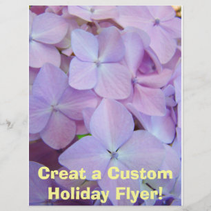 Purple Hydrangea Flowers Holiday Flyer Paper
