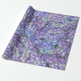 Purple hydrangea flowers wrapping paper