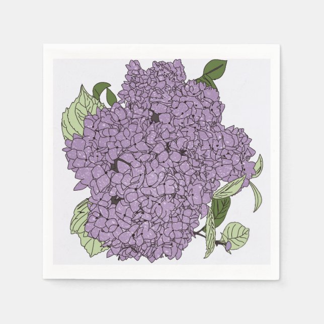 Purple hydrangea  napkin (Front)