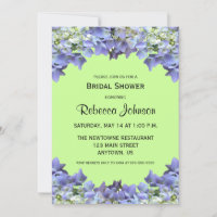 Purple Hydrangea on Green Background Bridal Shower