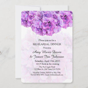 Purple hydrangea rehearsal dinner hydrangea4 invitation
