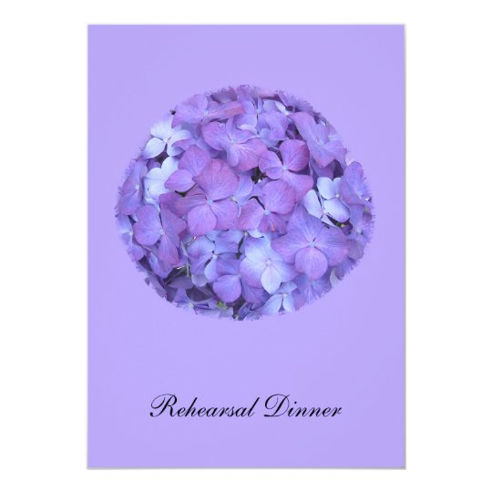 Purple Hydrangea Rehearsal Dinner Invite