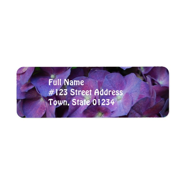 Purple Hydrangea Return Address Label (Front)
