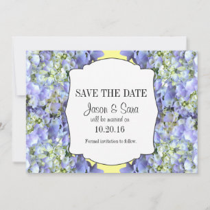 Purple Hydrangea Save the Date Announcement