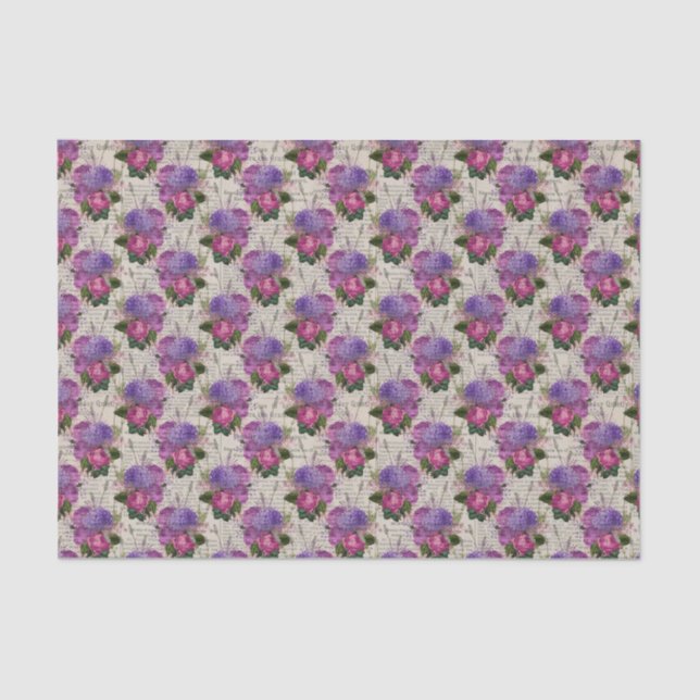 Purple Hydrangea Tissue Paper (Front)