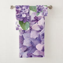 Purple Hydrangea Watercolor Floral Lavender Bloom 