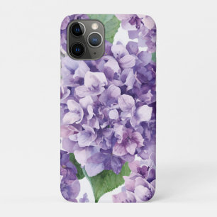 Purple Hydrangea Watercolor Floral Lavender Bloom iPhone 11 Pro Case