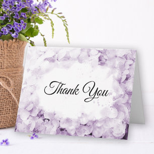 Purple Hydrangea Watercolor Sympathy Thank You Card