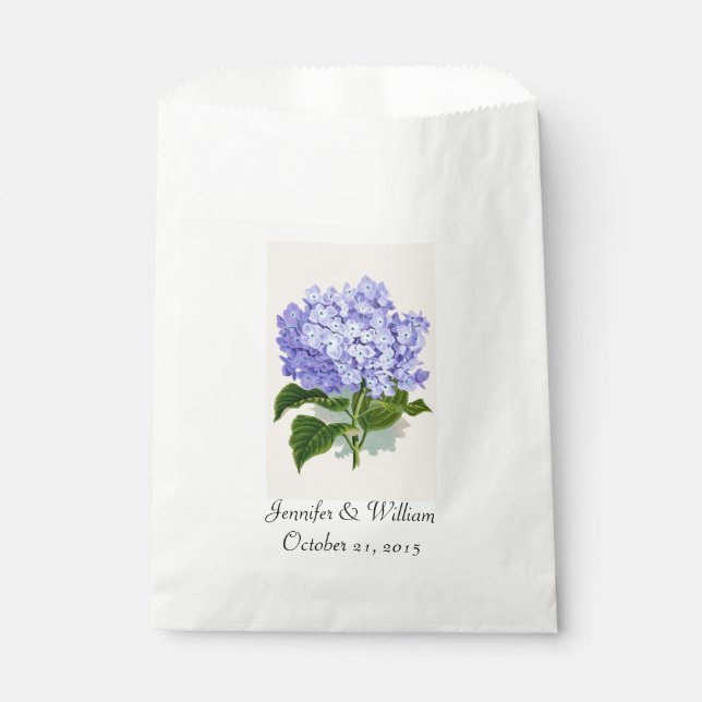 Purple Hydrangea Wedding Favour Bag (Front)