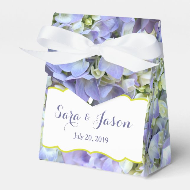 Purple Hydrangea Wedding Favour Box (Front Side)