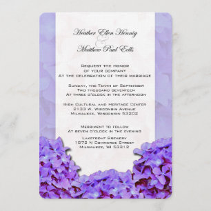Purple Hydrangea Wedding Invitation