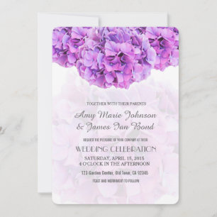 Purple hydrangea wedding invitations hydrangea4