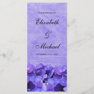 Purple Hydrangea Wedding Program