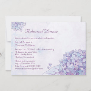 Purple Hydrangea Wedding Rehearsal Dinner Invitation