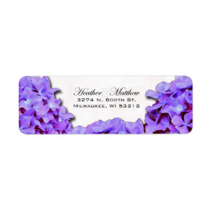 Purple Hydrangea Wedding Return Address Label