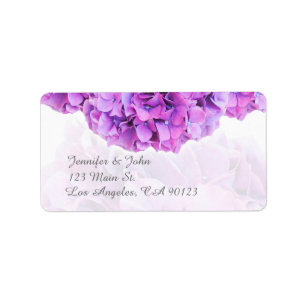 Purple Hydrangea Wedding Return Address Labels
