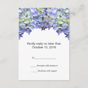Purple Hydrangea Wedding RSVP Card