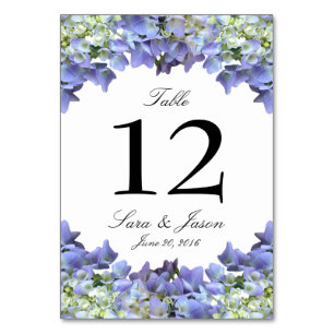 Purple Hydrangea Wedding Table Number