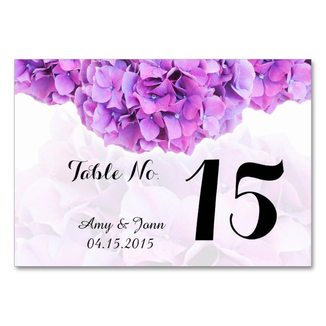 Purple hydrangea wedding table numbers hydrangea4 (Back)
