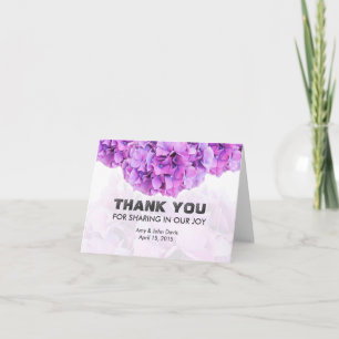 Purple hydrangea wedding thank you note hydrangea4 card