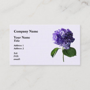 Purple Hydrangea With Leaves Business Card