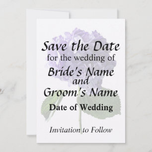 Purple Hydrangea With Leaves Save The Date