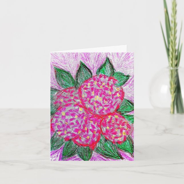 Purple Hydrangeas  Card (Front)