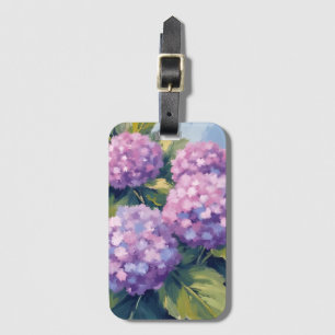 Purple Hydrangeas Floral Watercolor Painting Luggage Tag