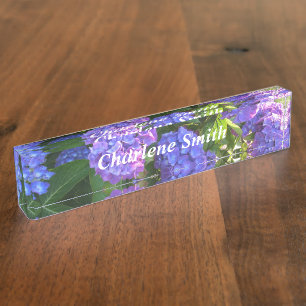 Purple Hydrangeas Nameplate