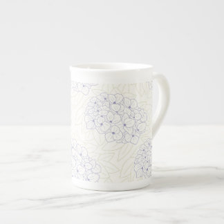 Purple Hydrangeas outline Bone China Mug