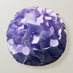 Purple Hydrangeas Round Cushion