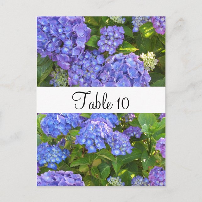 Purple Hydrangeas Special Occasion Table Card (Front)