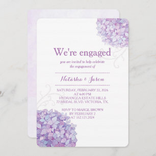 Purple Hydrangeas Wedding Engagement Party Invitation