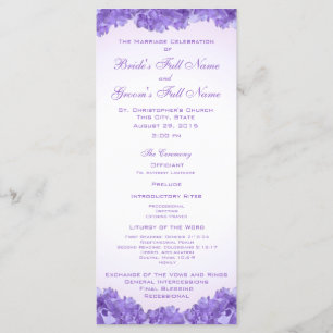 Purple Hydrangeas Wedding Program