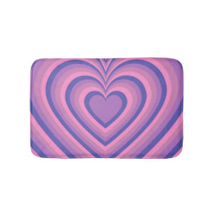 Purple Hypnotic Heart Love Pattern Bath Mat