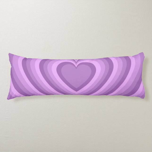 Purple Hypnotic Heart Love Pattern Body Cushion (Front)