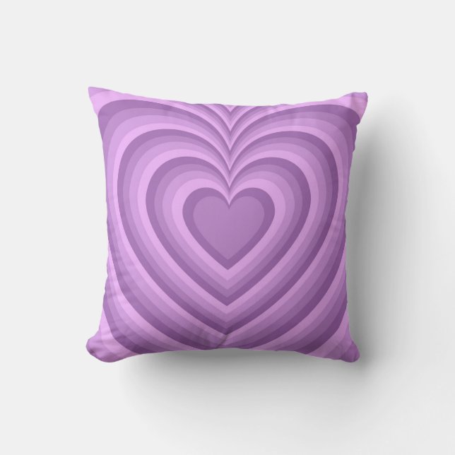 Purple Hypnotic Heart Love Pattern Cushion (Front)